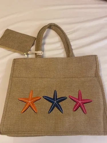 Linda Bolsa de linho sintético.
