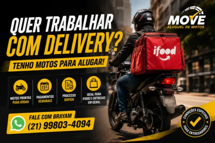 QUER TRABALHAR COM DELIVERY? Tenho motos disponíveis para aluguel ? ? 