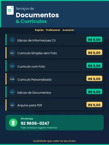 Documentos e currículo 
