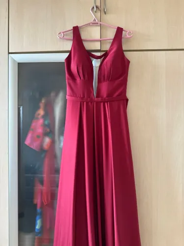 VENDO - VESTIDO DE FESTA VERMELHO BORDÔ