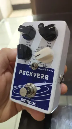 Pedal Ammoon Pockverb Reverb e Delay 14 Efeitos Tap Tempo Guitarra