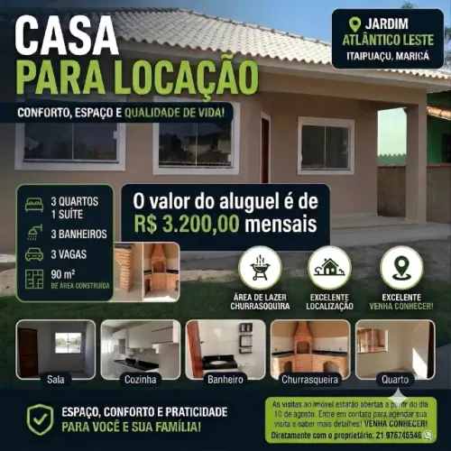 Raridade! Linda Casa 3 quartos no Jardim Atlântico Leste!