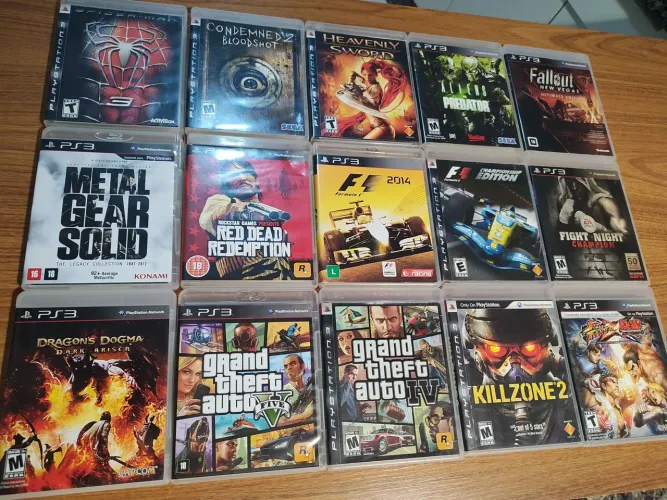Jogos PS3 Metal Gear Killzone Skyrim Condemned Heavenly Sword Spiderman Red Dead Fallout