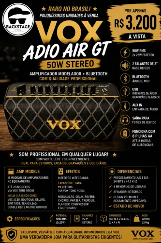 VOX Adio Air GT 50W Stereo - Raridade!