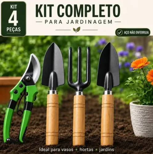 kit jardinagem com 4 peças