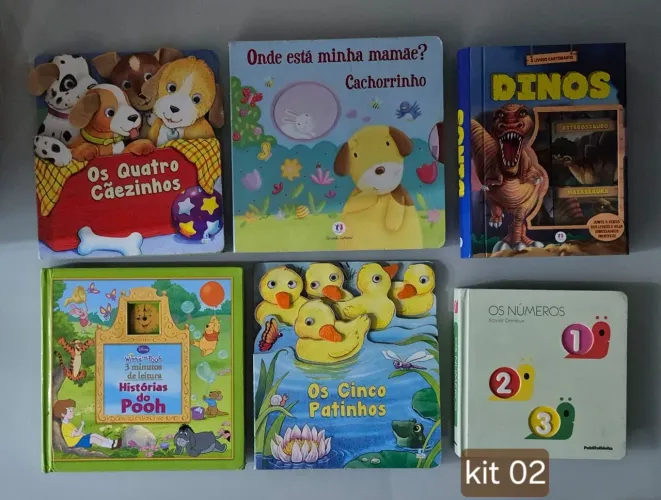 Kit Infantil Os Quatro Cãezinhos Dinossauros 6 Livros
