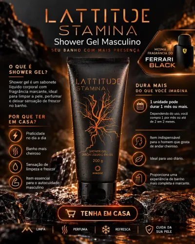 ? Shower Gel Latitude Stamina 200g HINODE | Seu Banho Pode Ser Muito Mais Que Só Banho ?