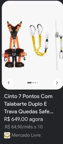 Cinto de segurança 7 pontos com talabarte