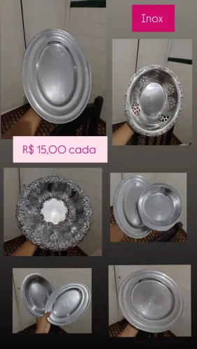 Travessas de Inox | $15,00 cada 1