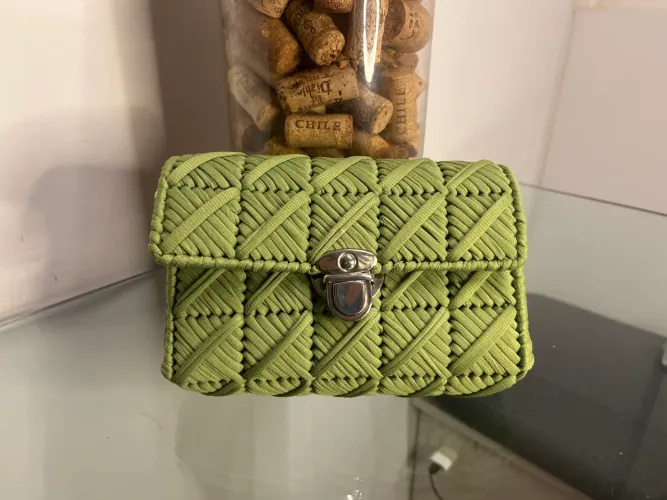 Bolsa de tela feita em Tricô 