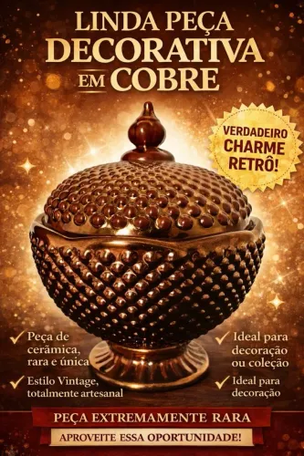 Bomboniere Exclusiva - Peça Decorativa em Cerâmica Vintage - Rara, Artesanal e Única!
