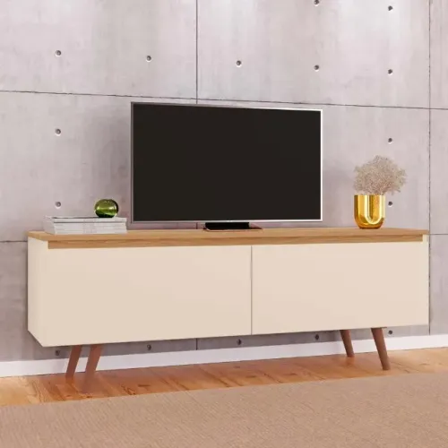 Rack Tuboarte Ruth p/ TVs de até 55? com Pés em estilo Retrô