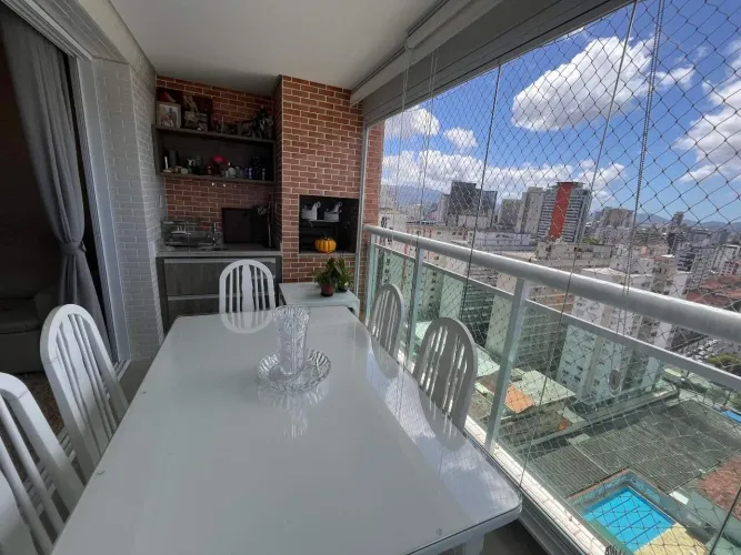 Apartamento com 3 dormitórios, vista mar e 2 vagas no Gonzaga