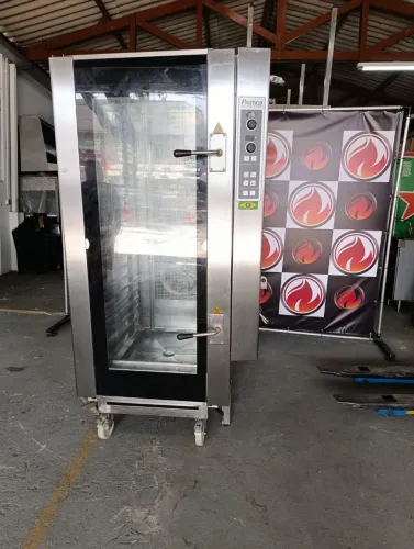 Forno combinado para 40 Gn's a gás acompanha carrinho todo no aço inox