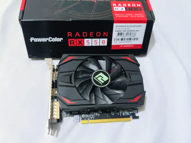 RX550 4GB Red Dragon Na caixa