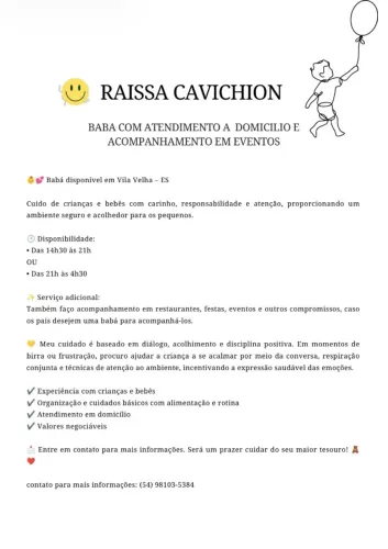 ? Baba disponível em Vila Velha 