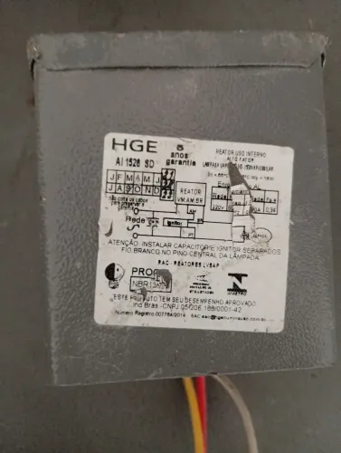 Reator para lâmpada a Vapor HGE 220V