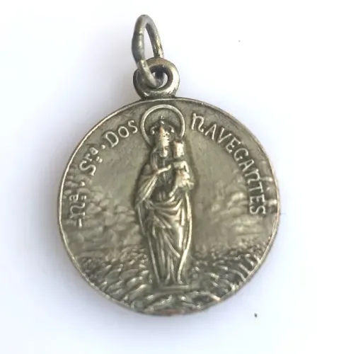 Medalha Antiga Nossa Senhora dos Navegantes com Navio