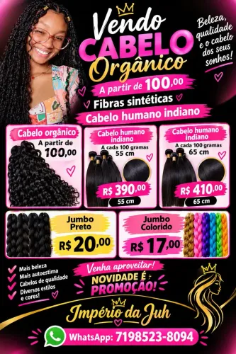 Vendas de cabelo e mão de obra