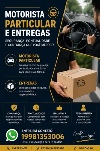 Motorista particular e entregas(Carro e Moto)