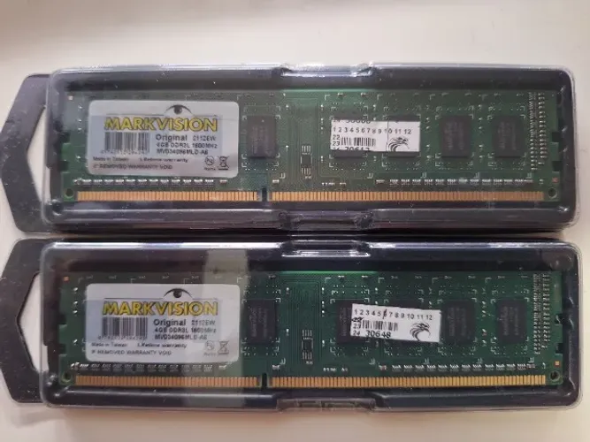 8 GB Memória: 2 Bancos de Memória Markvision 4 GB DDR3 1600MHz