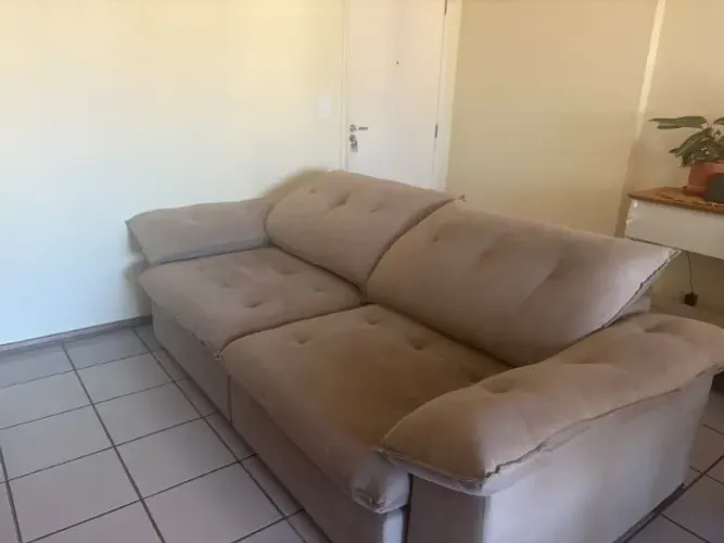 Sofá Retrátil e Reclinável Cinza claro/Suede - Muito Confortável e Espaçoso!