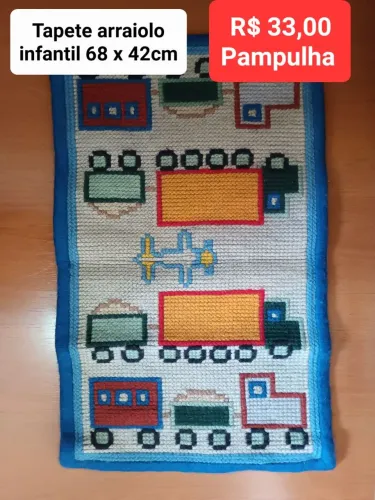Tapete infantil arraiolo trenzinho