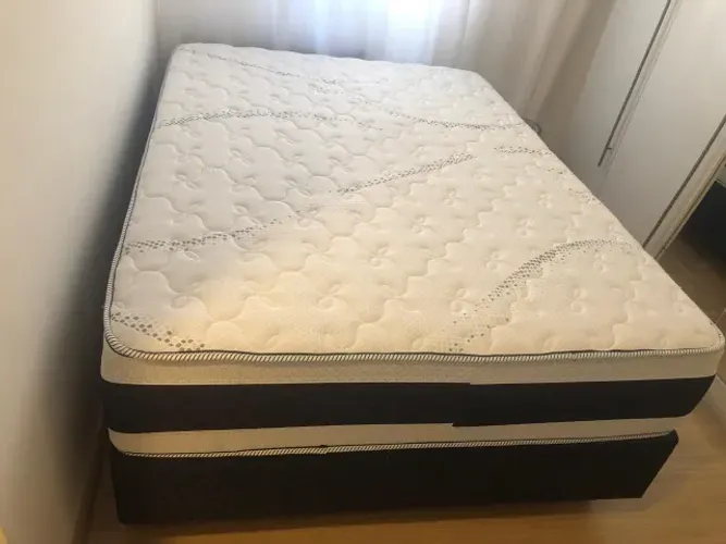 Cama Box Casal Biflex Marino - Molas Ensacadas - Excelente Estado