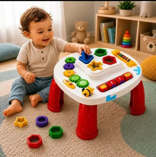 Mesa infantil didática, educativa, interativa, sensorial e divertida.
