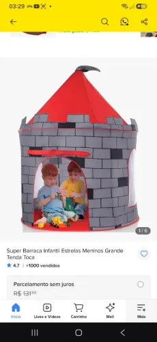 Barraca infantil castelo