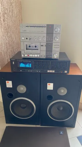 Equalizador Technics e Caixas JBL L46