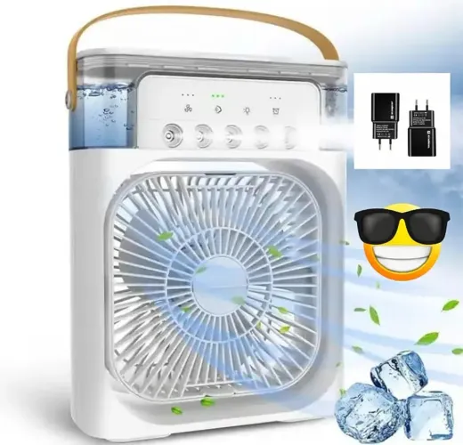Ventilador e umidificador de ar - 3 em 1, umidifica, esfria e gela - entrega grátis