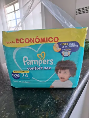 FRALDA PAMPERS CONFORT SEC  TAMANHO XXXG 74 UNIDADES