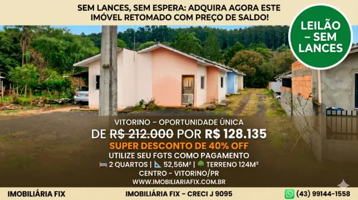 ? Sem lances, sem espera: Adquira agora este imóvel retomado com preço de saldo!