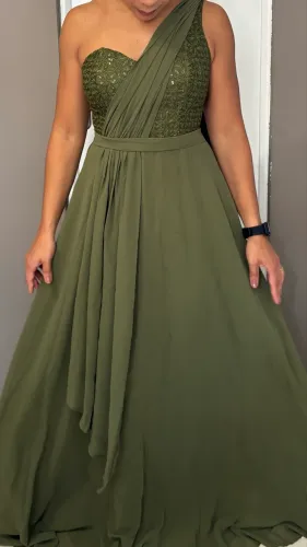 Vestido Verde Oliva - Festa e Madrinha