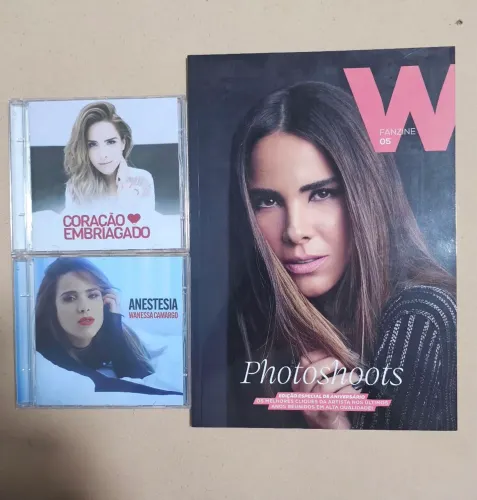Fanzine 05 Wanessa Camargo e CDs singles de Coração Embriagado e Anestesia. 