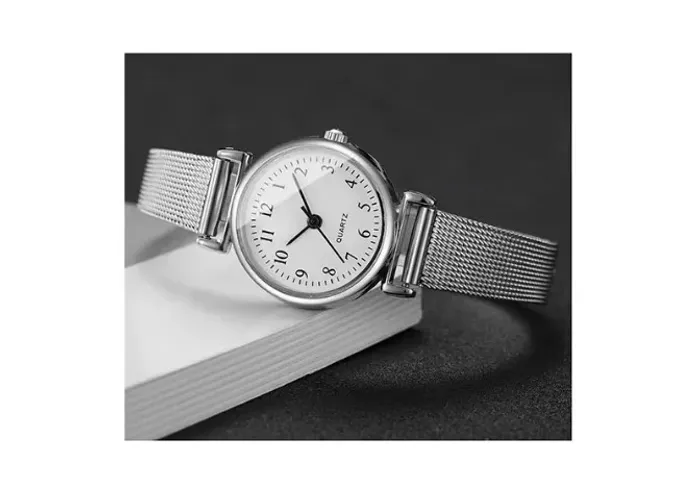 Relógio Feminino Mostrador Pequeno Elegante Casual Minimalista Pulseira em Metal Leve