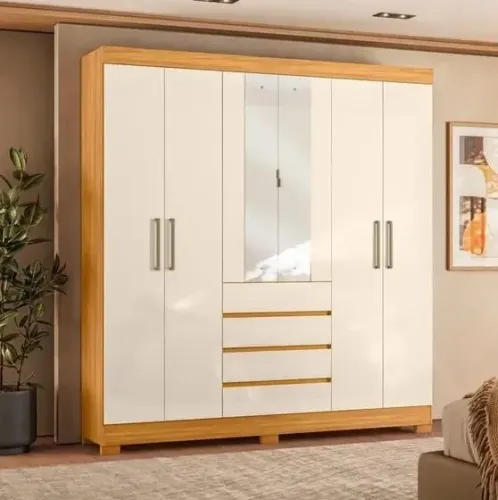 Guarda Roupa Opera 6 Portas 4 Gavetas com Espelho FAZEMOS ENTREGAS DF E ENTORNO