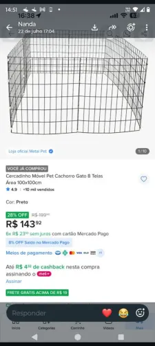 Grade para cachorro e gato