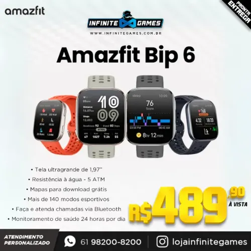 Smartwatch Amazfit BIP 6 Novos e Lacrados! Loja física! Parcelamos 18x!