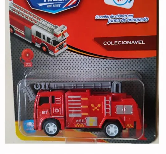Bombeiros, caminhão em metal e plástico marca Pica Pau