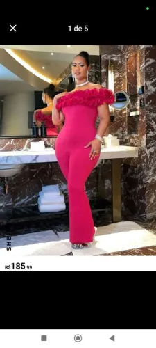 Macacão longo rosa G1
