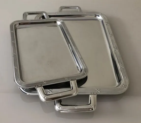 2 Bandejas em Aço Inox - Pouco Uso