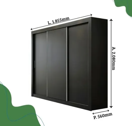 Guarda Roupa Preto Solteiro