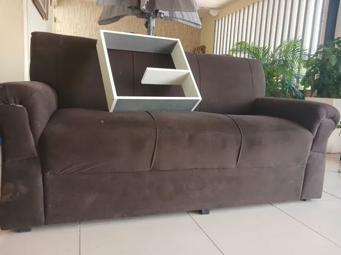 Jogo de Sofa 2 e 3 Lugares Marrom Confortavel