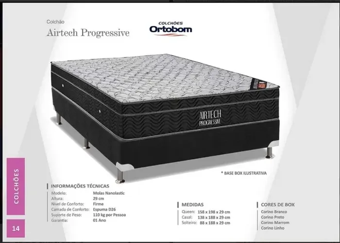 Quarto cama box casal ortobom colchão molas