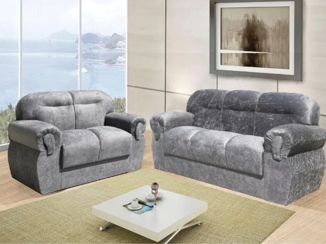 Sofá 2 x 3 lugares Brasil Cinza Até 12x - Frete Grátis
