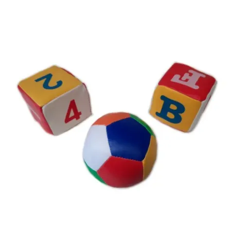 Bola Baby Macia + Dado Com Guizo 3 Peças
