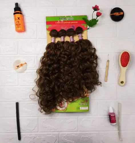 Cabelo Organico Anelado 55cm 230g 4pçs  Hair World - Cor (#10)
