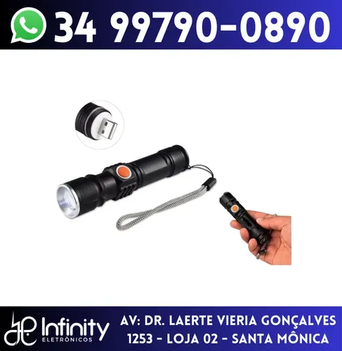 Lanterna Led Mini Recarregável Usb